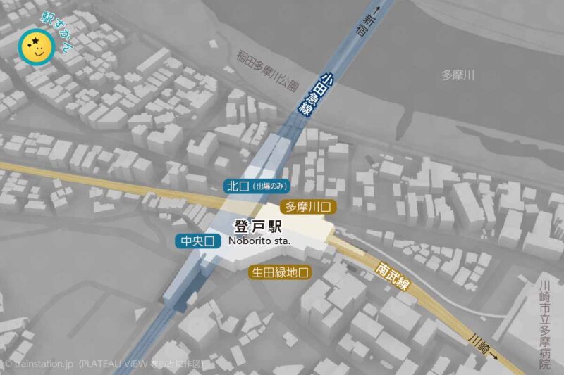 登戸駅周辺マップと路線図