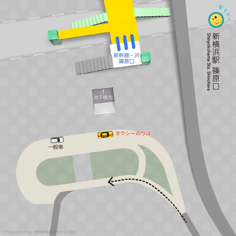 新横浜駅 篠原口ロータリーマップ（駅ずかん制作）