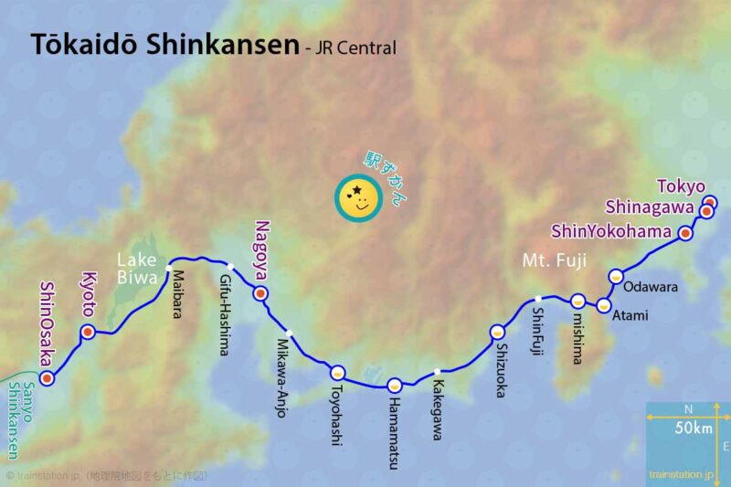 Tōkaidō Shinkansen Route Map