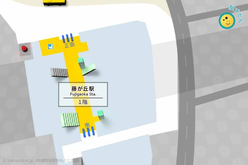 藤が丘駅構内図と周辺地図