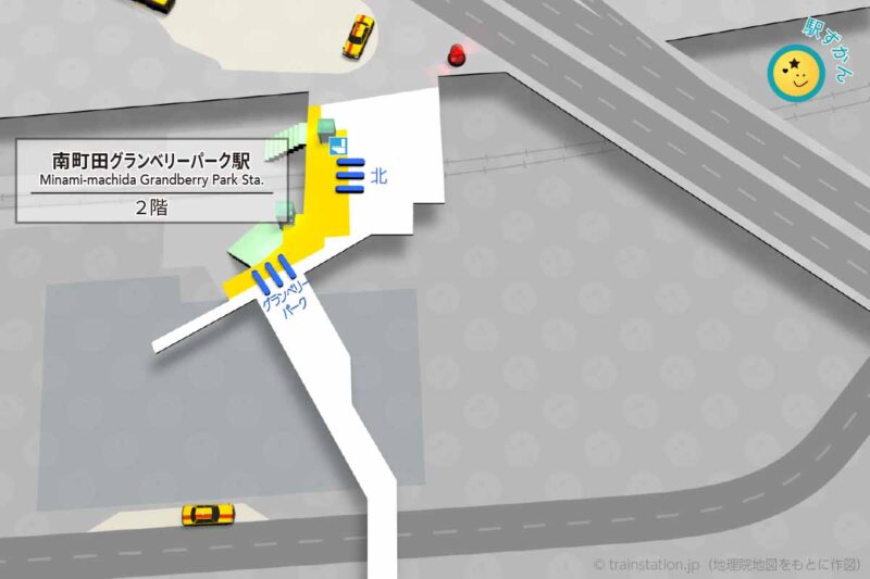 南町田グランベリーパーク駅構内図（駅ずかん制作）