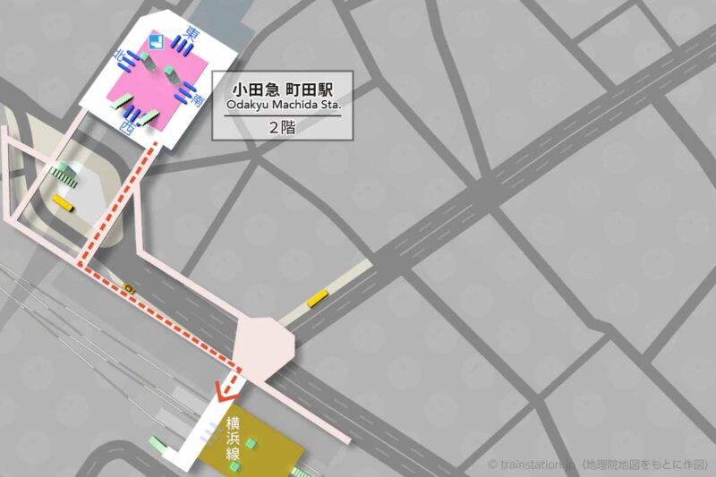 小田急 町田駅構内図と周辺地図