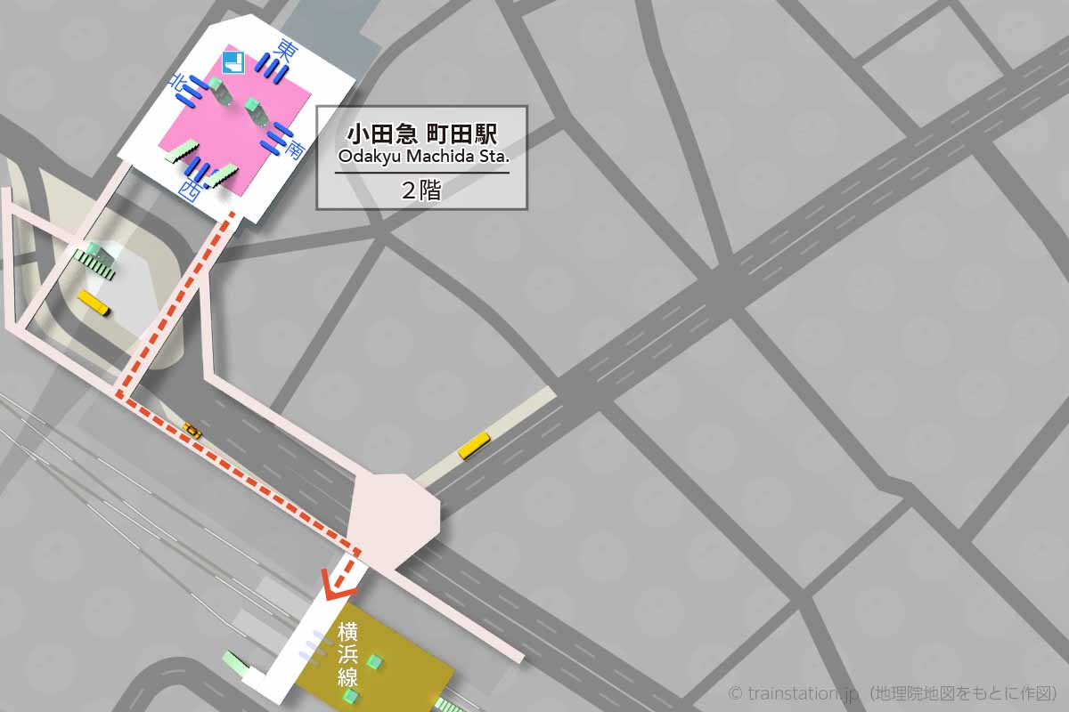 小田急 町田駅構内図と周辺地図