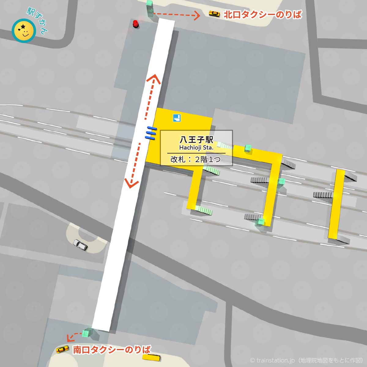 八王子駅タクシー乗り場マップ（JR東日本）