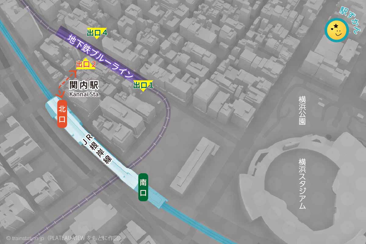関内駅の周辺地図