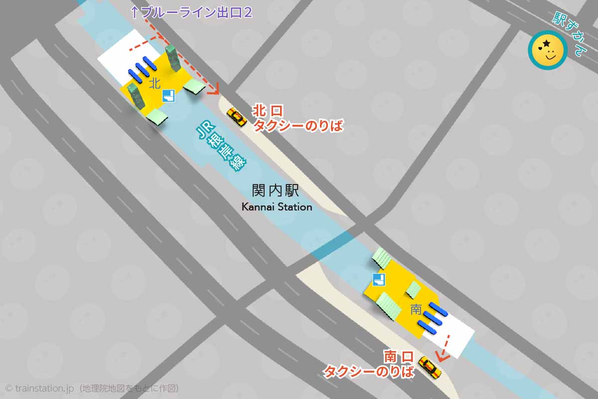 関内駅タクシー乗り場マップ