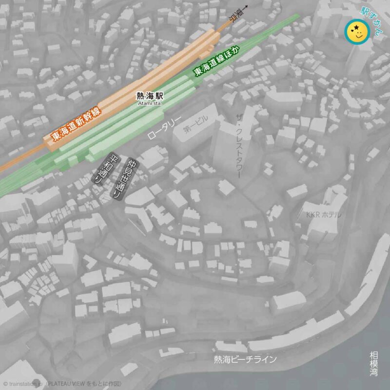 熱海駅周辺マップと路線図