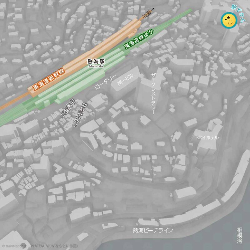 熱海駅周辺マップと路線図