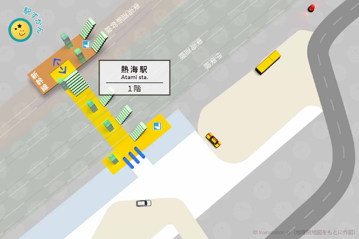 熱海駅構内図と周辺地図