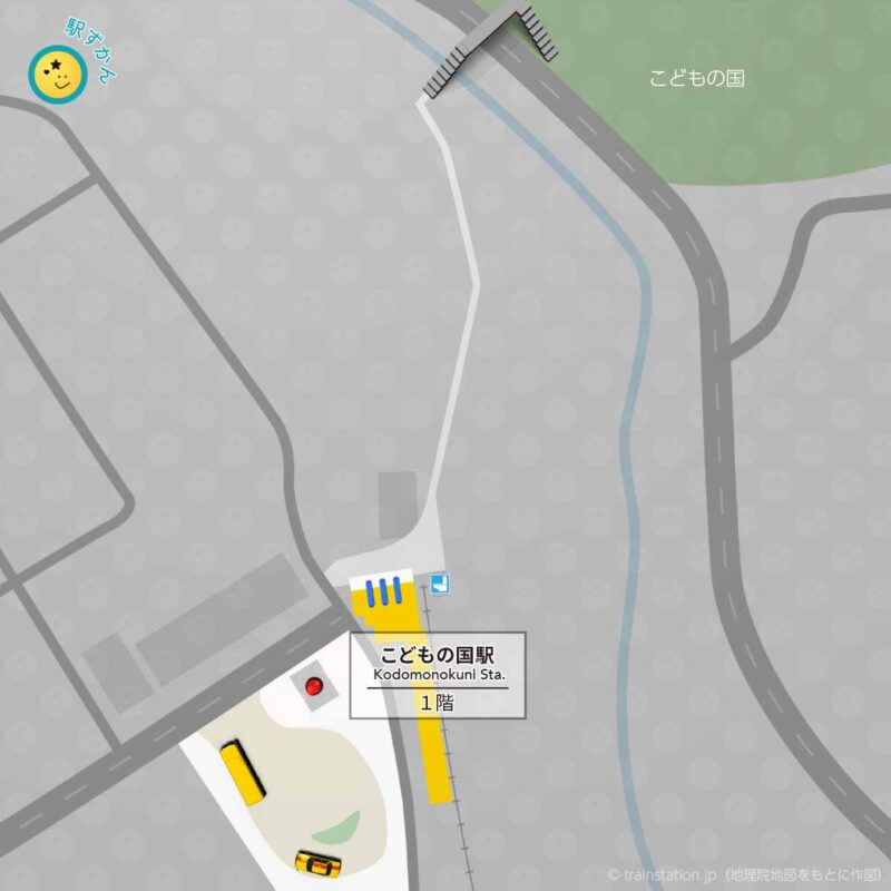 こどもの国駅構内図と周辺マップ