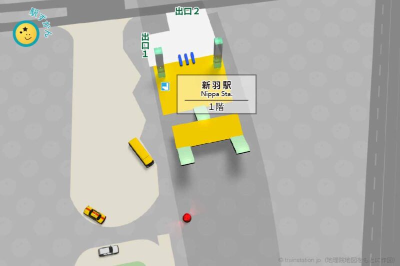 新羽駅構内図（地下鉄ブルーライン）と周辺地図