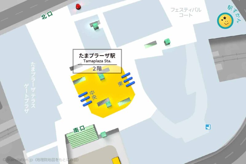 たまプラーザ駅構内図と周辺地図