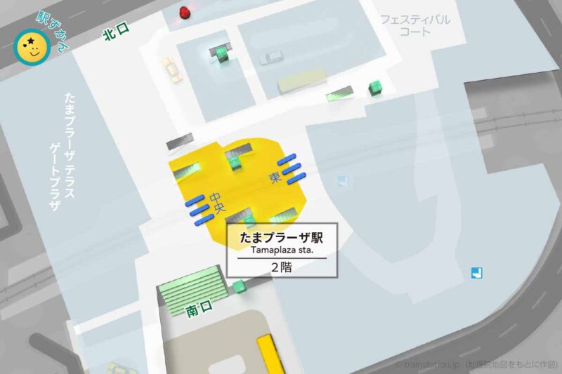 たまプラーザ駅構内図と周辺地図