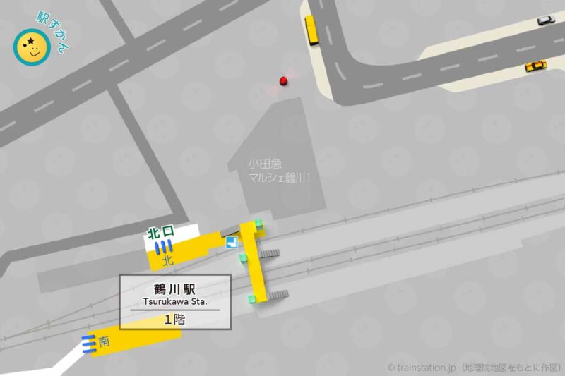 鶴川駅構内図と周辺地図