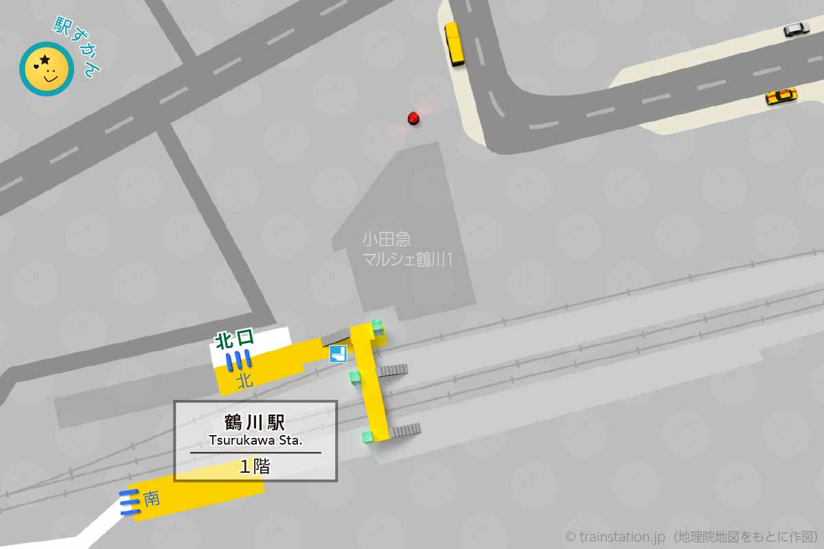 鶴川駅構内図と周辺地図