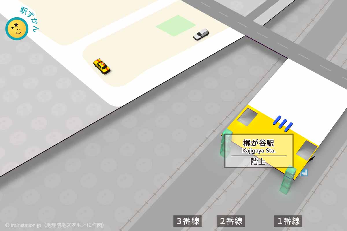 梶が谷駅構内図(田園都市線)と周辺地図