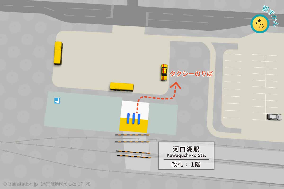 河口湖駅タクシー乗り場マップ