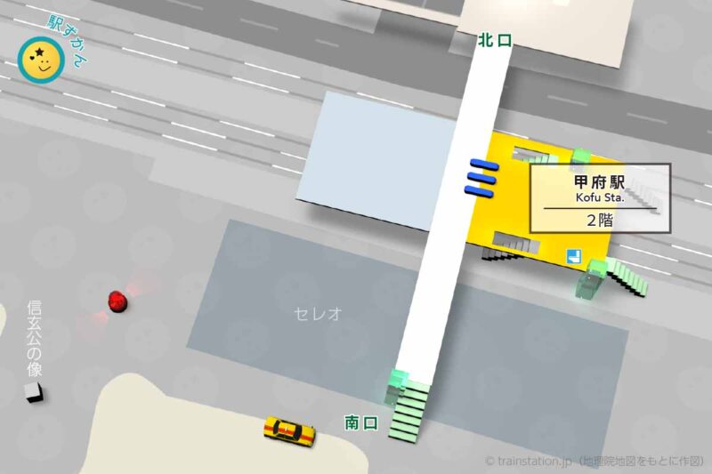 甲府駅構内図(JR)と周辺地図