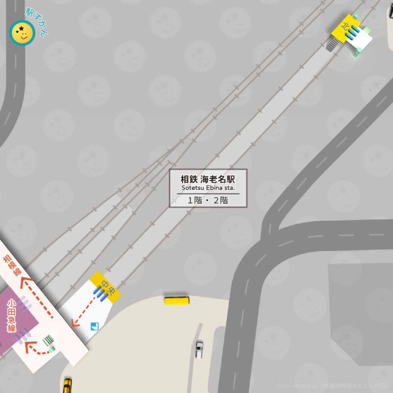 相鉄 海老名駅構内図と周辺地図