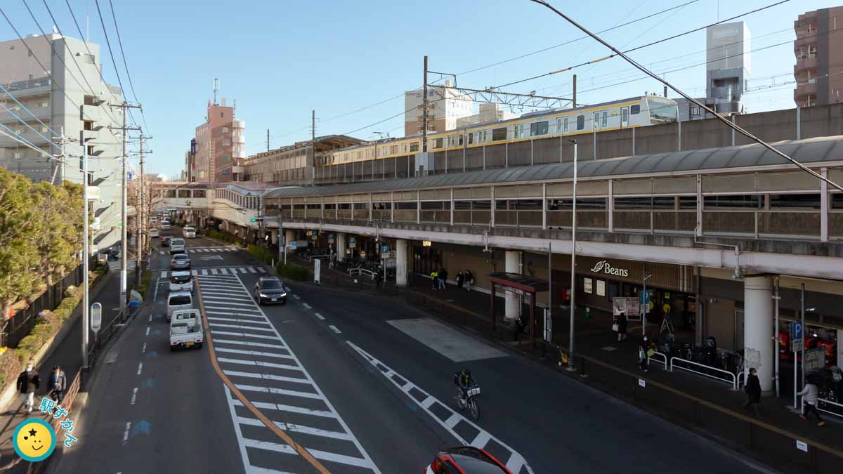 武蔵中原駅北口と南武沿線道路