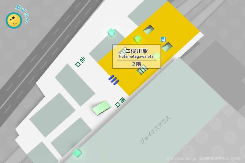 二俣川駅構内図(相鉄線)/ジョイナステラスと周辺地図
