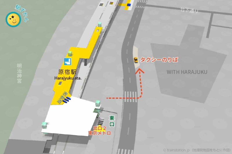 原宿駅タクシー乗り場マップ