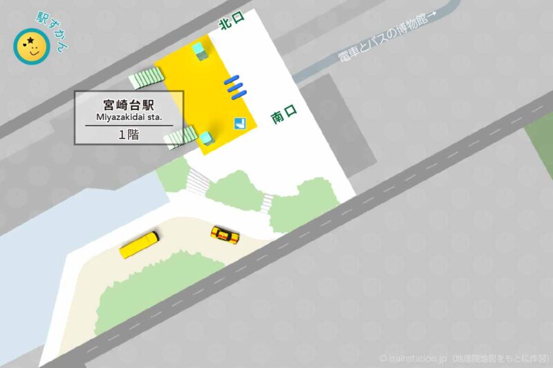 宮崎台駅構内図と周辺マップ,改札口やエレベータなどの位置