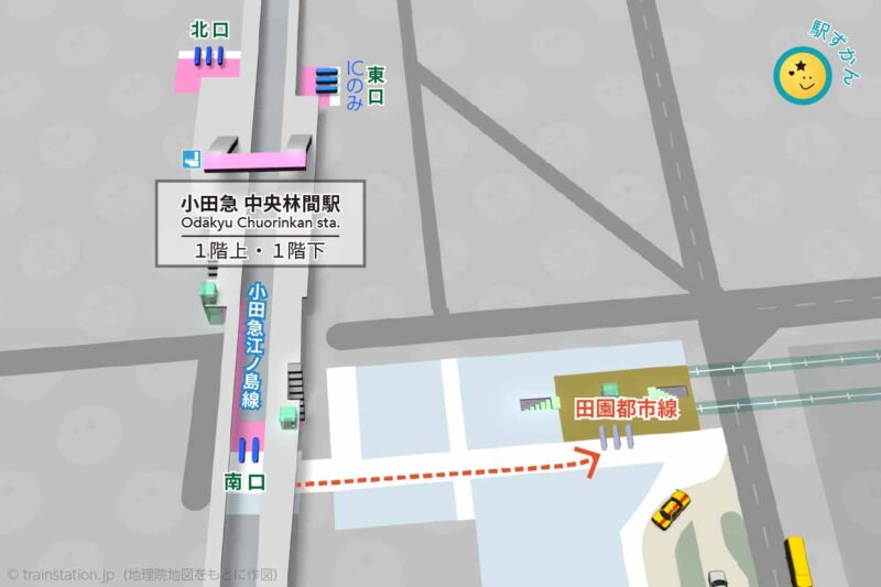 小田急 中央林間駅構内図と周辺地図