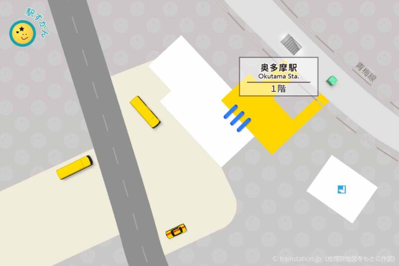 奥多摩駅構内図(JR東日本)と周辺地図