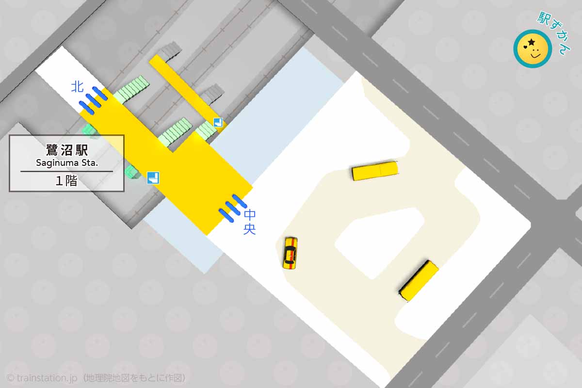 鷺沼駅構内図と周辺マップ（田園都市線）