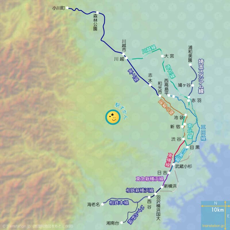 相鉄線の直通路線図 JR,東京メトロ,東武 どこまで乗り入れ？
