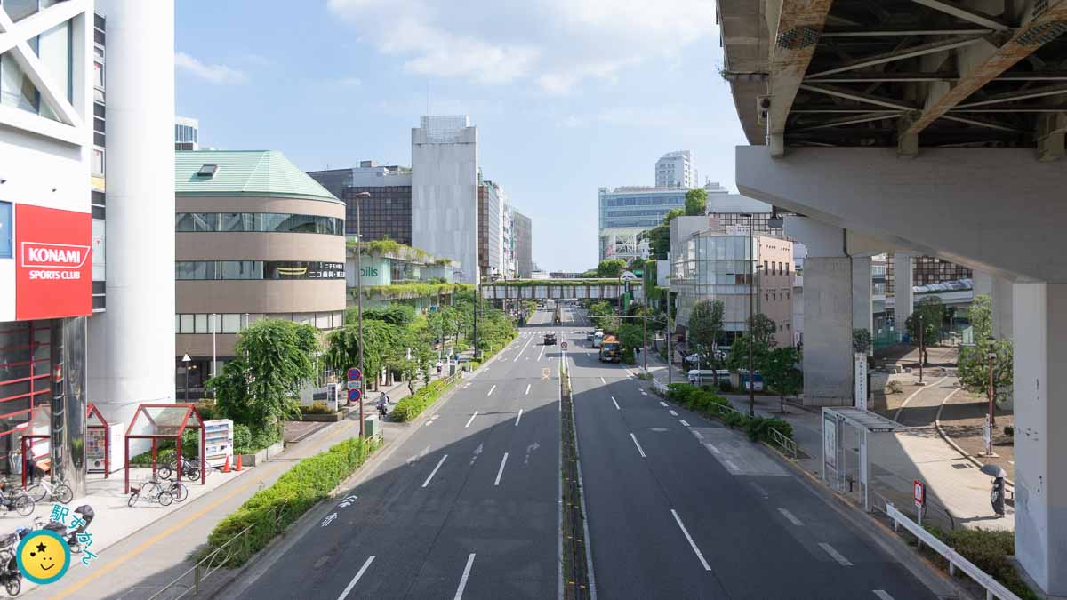 玉川通り,二子玉川駅・多摩川方面