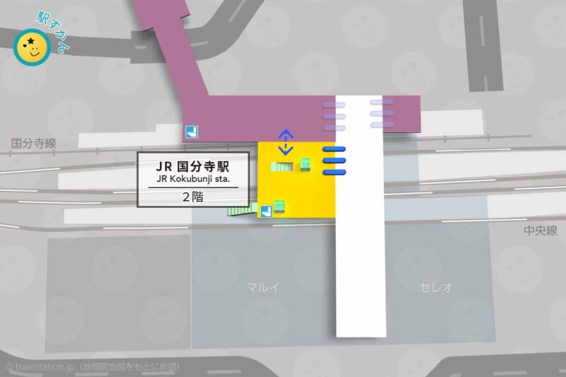JR国分寺駅構内図と周辺地図