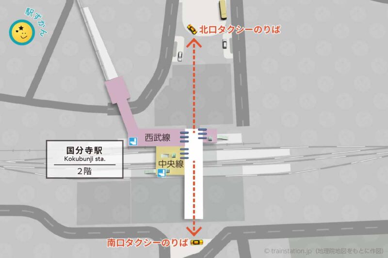 国分寺駅タクシー乗り場マップ