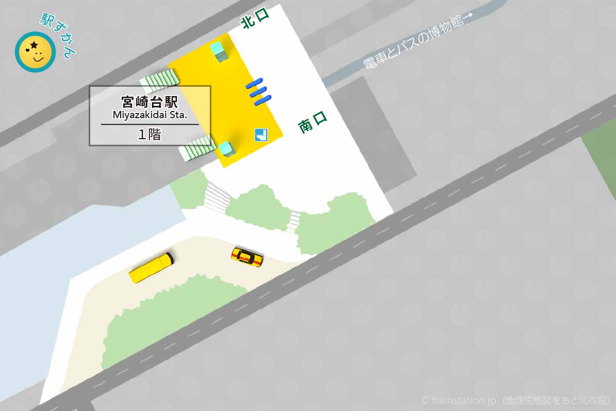 宮崎台駅構内図(田園都市線)と周辺マップ