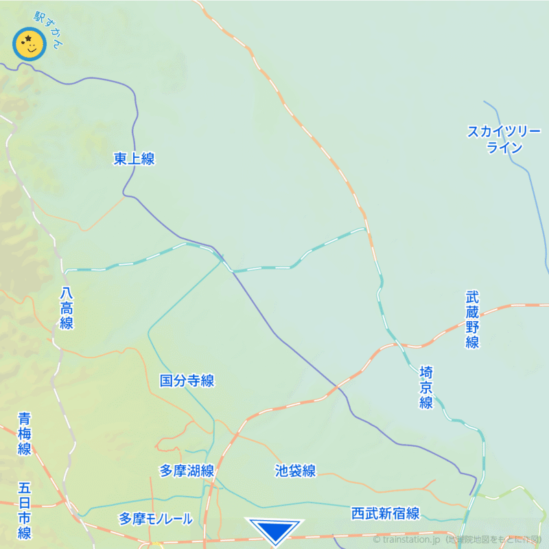 東京都北部・埼玉県の鉄道路線図