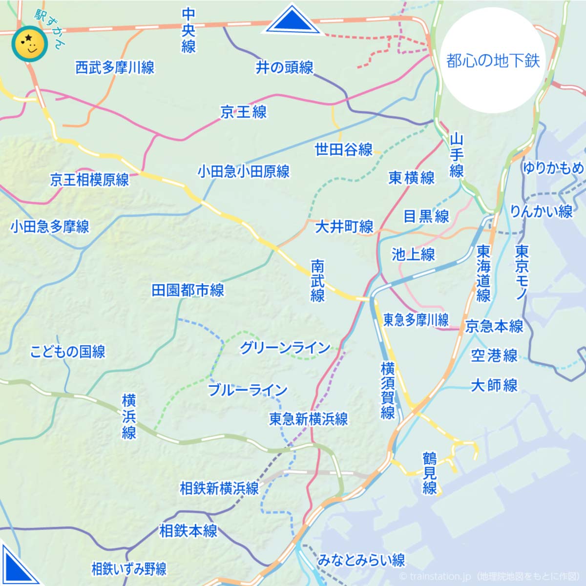 東京都・神奈川県の鉄道路線図