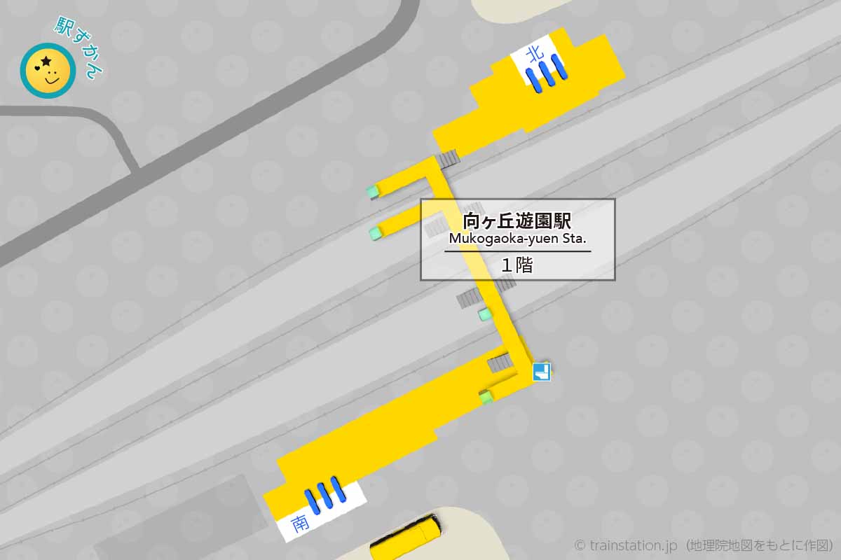 向ヶ丘遊園駅構内図（小田急線）と周辺マップ