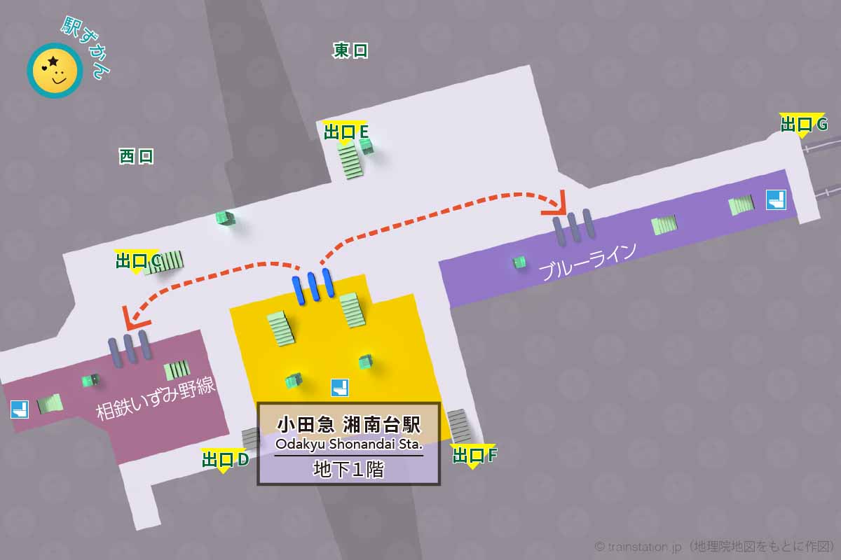 小田急 湘南台駅構内図と周辺地図