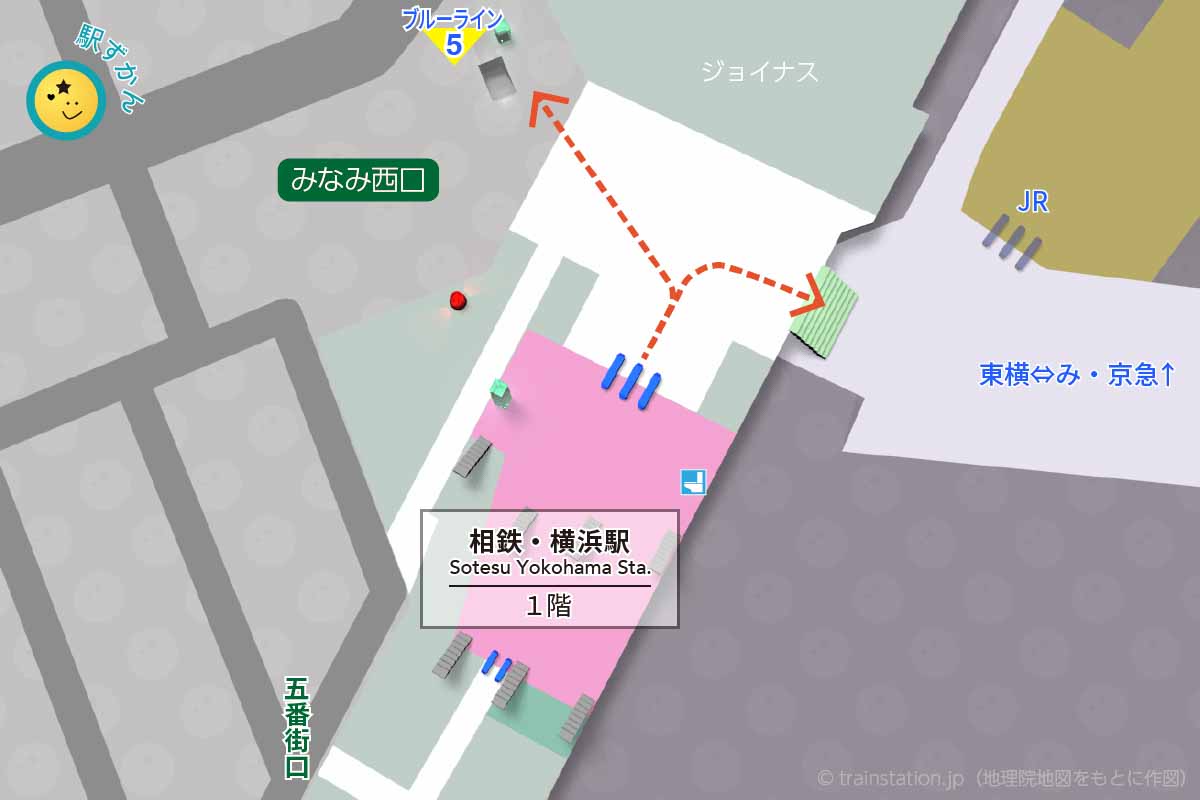 相鉄・横浜駅 構内図｜相鉄本線わかりやすい地図と写真 - 駅ずかん