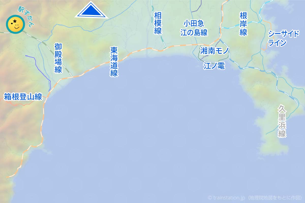 鉄道路線図 神奈川県 南西部の鉄道路線図 - 駅ずかん