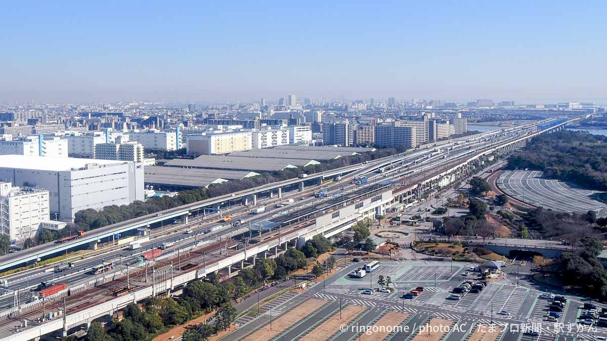 葛西臨海公園観覧車からの京葉線