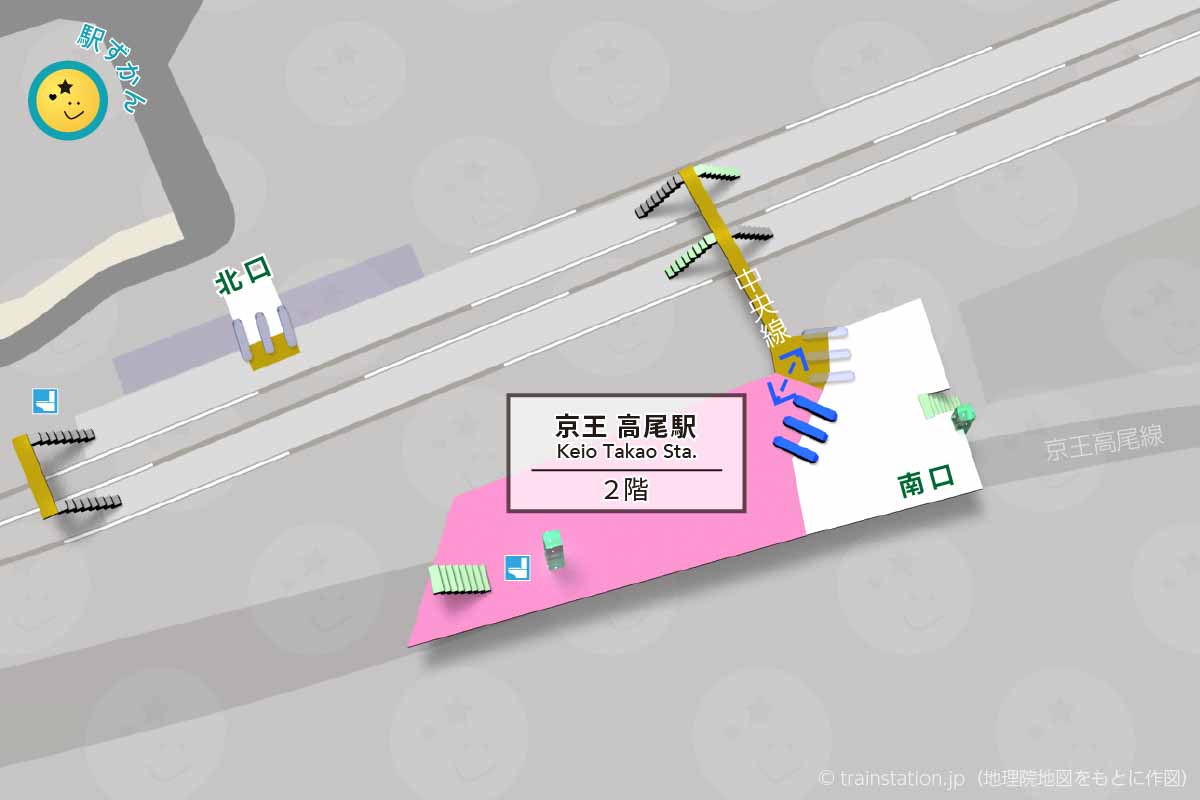 京王 高尾駅構内図と周辺地図