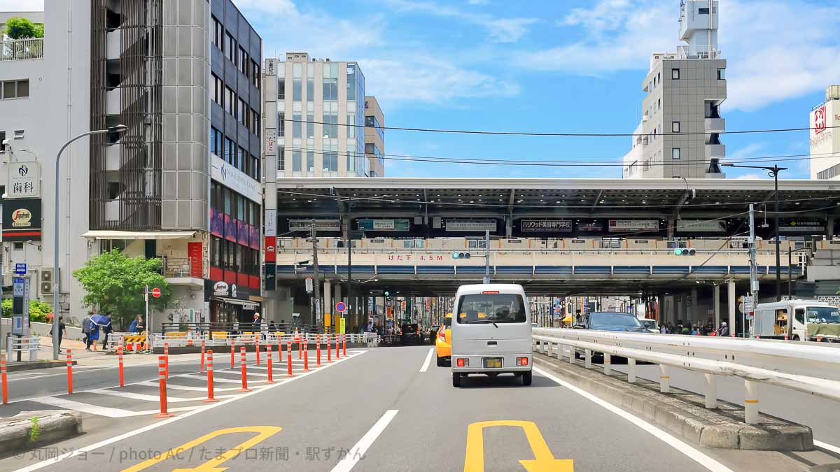 中目黒駅と山手通り