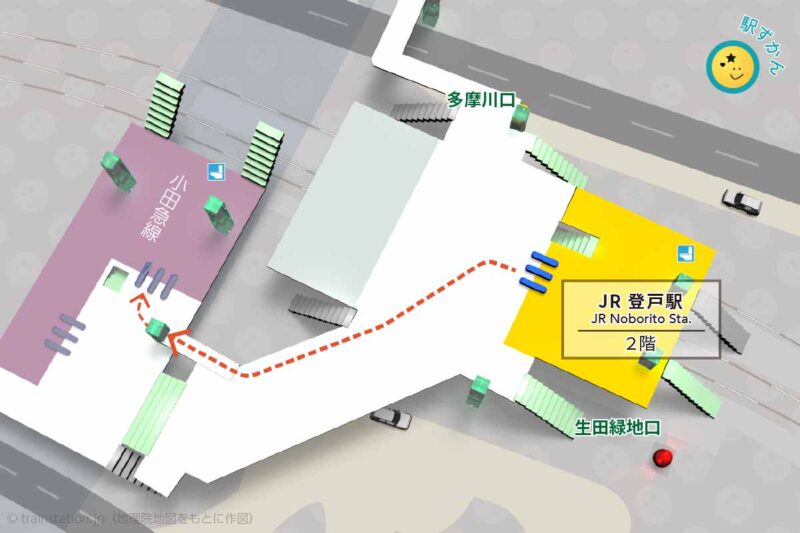 JR登戸駅構内図と周辺地図