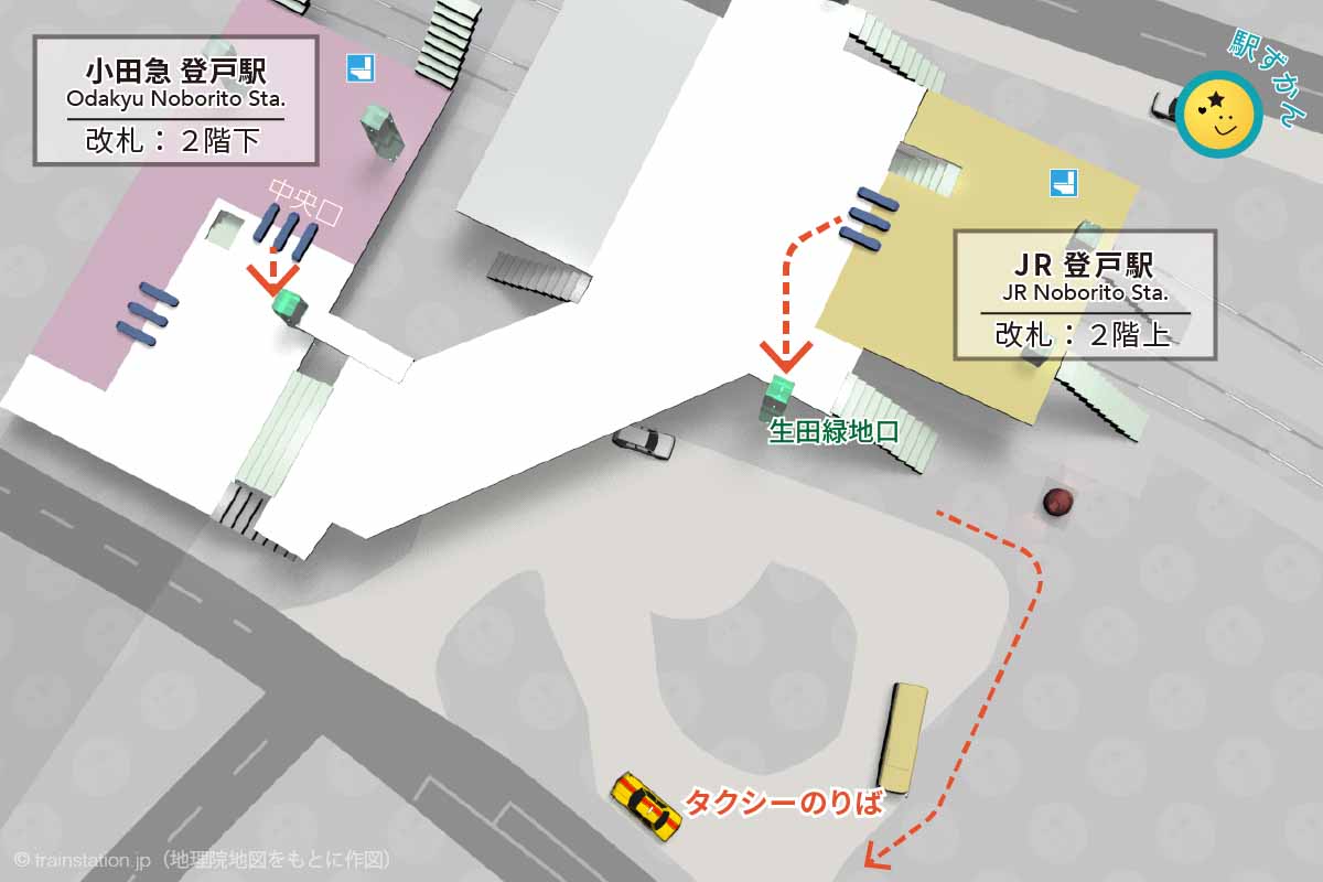 登戸駅タクシー乗り場マップ