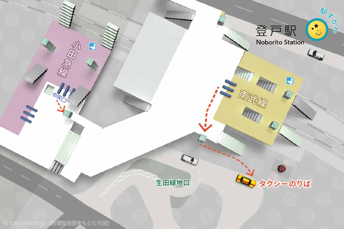 登戸駅タクシー乗り場マップ