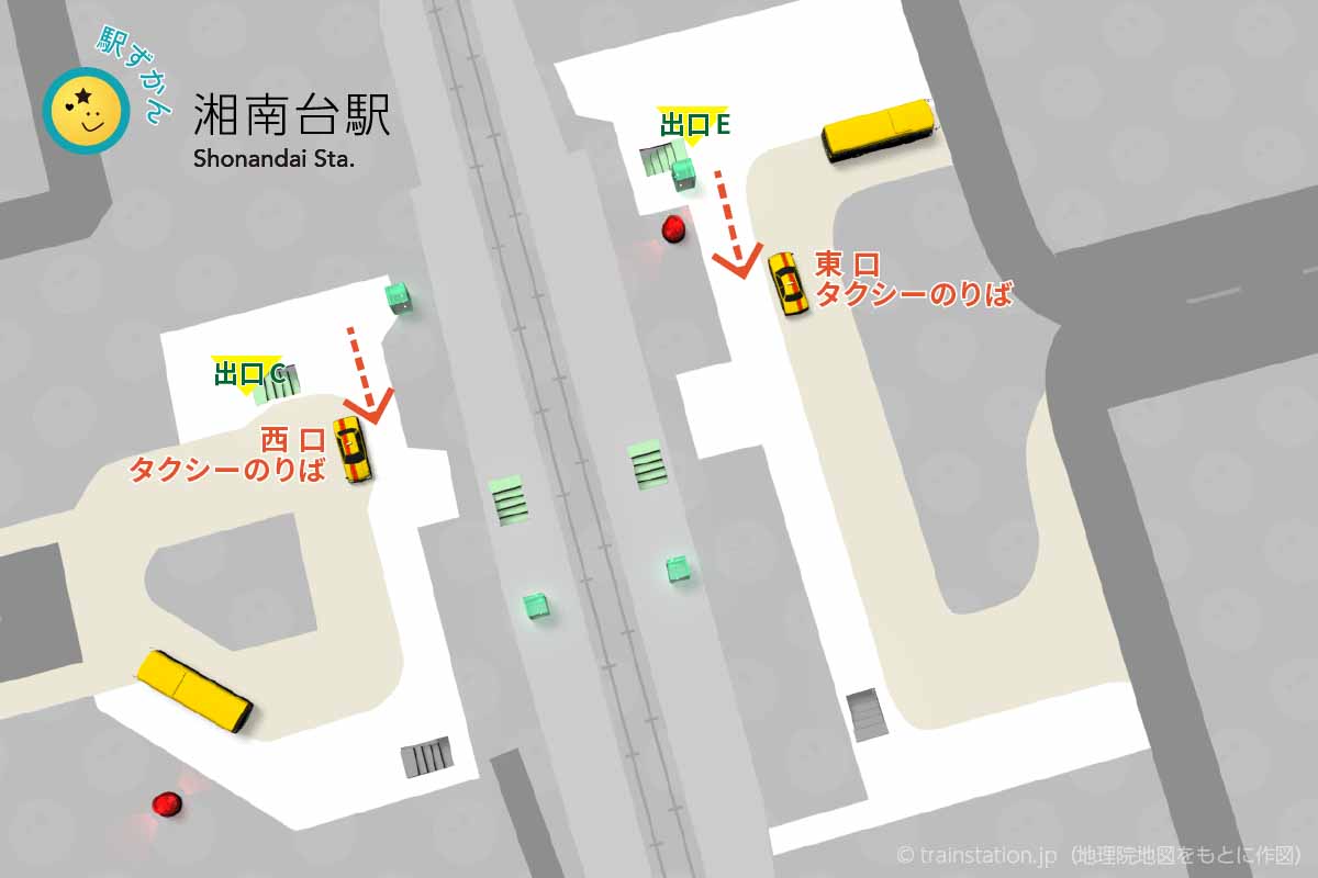 湘南台駅タクシー乗り場マップ