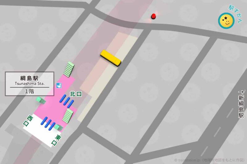 綱島駅構内図と周辺地図