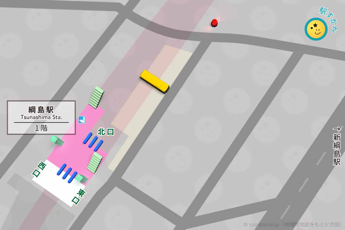 綱島駅構内図と周辺地図